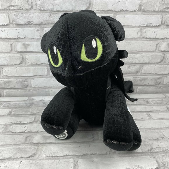 Build A Bear Dragons Black Toothless Plush Dragon - Picture 1 of 5